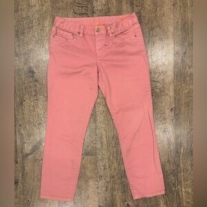 Tory Burch Alexa Cropped Skinny Pants – Pink Coral, Size 29